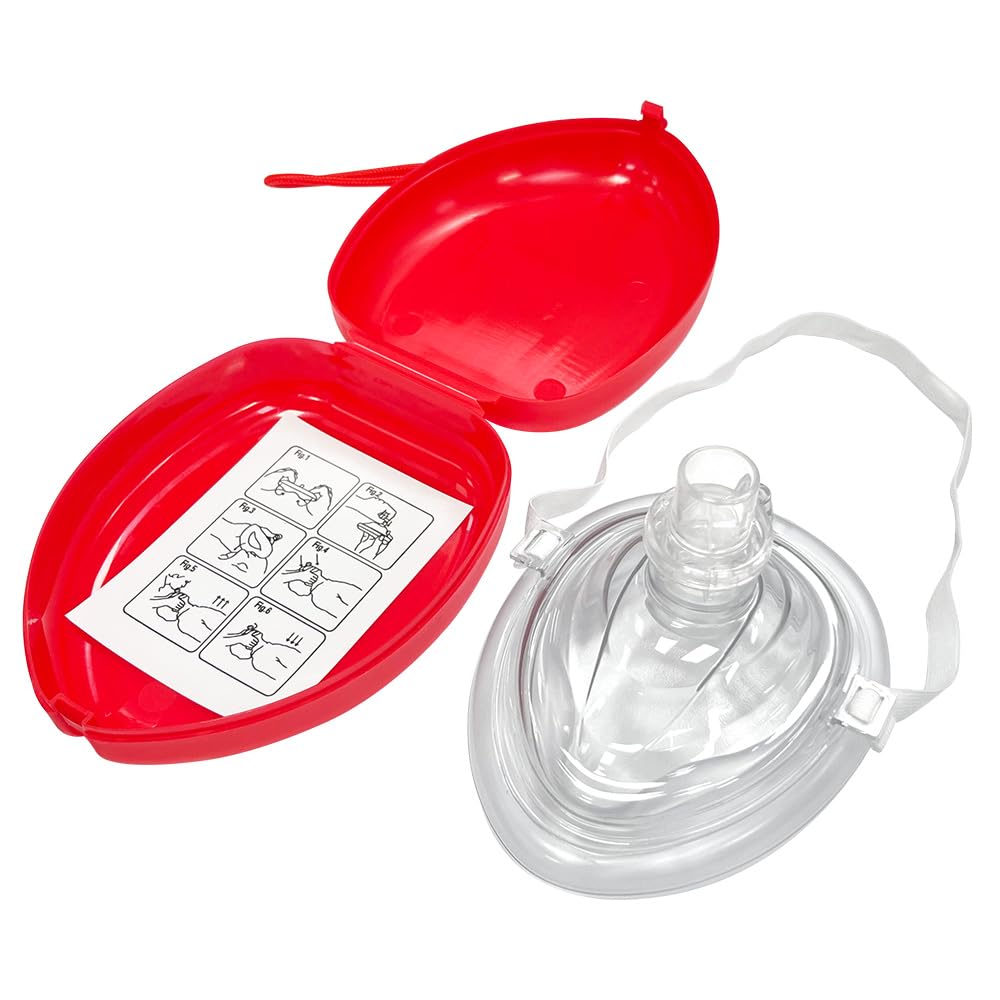 CPR Mask Portable Emergency Kit With Red Hard Case For First aid training CPR Classs and Emergency First Aid,Pack of 2