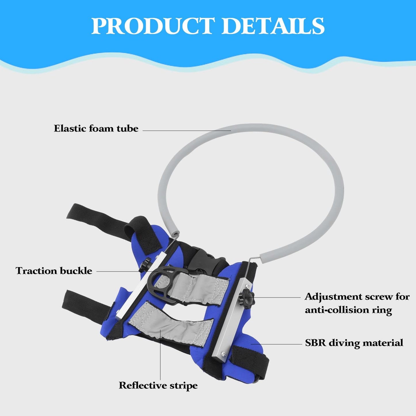 Blind Dog Harness, Lightweight Guiding Device for Collision Avoidance with Reflective Design for Small to Medium Dogs 8.8-22.0lbs Anti-Collision Halo Ring
