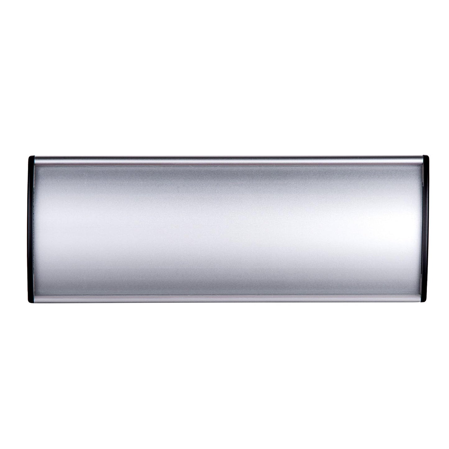 SINKAA 5 Pcs Office Name Plates Holder for Doors, 3 Inches x 8 Inches Curved Wall Mount Door Sign Holder, Silver Aluminum Sign Holder for Office Wall with Plastic Film and Adhesive Tape