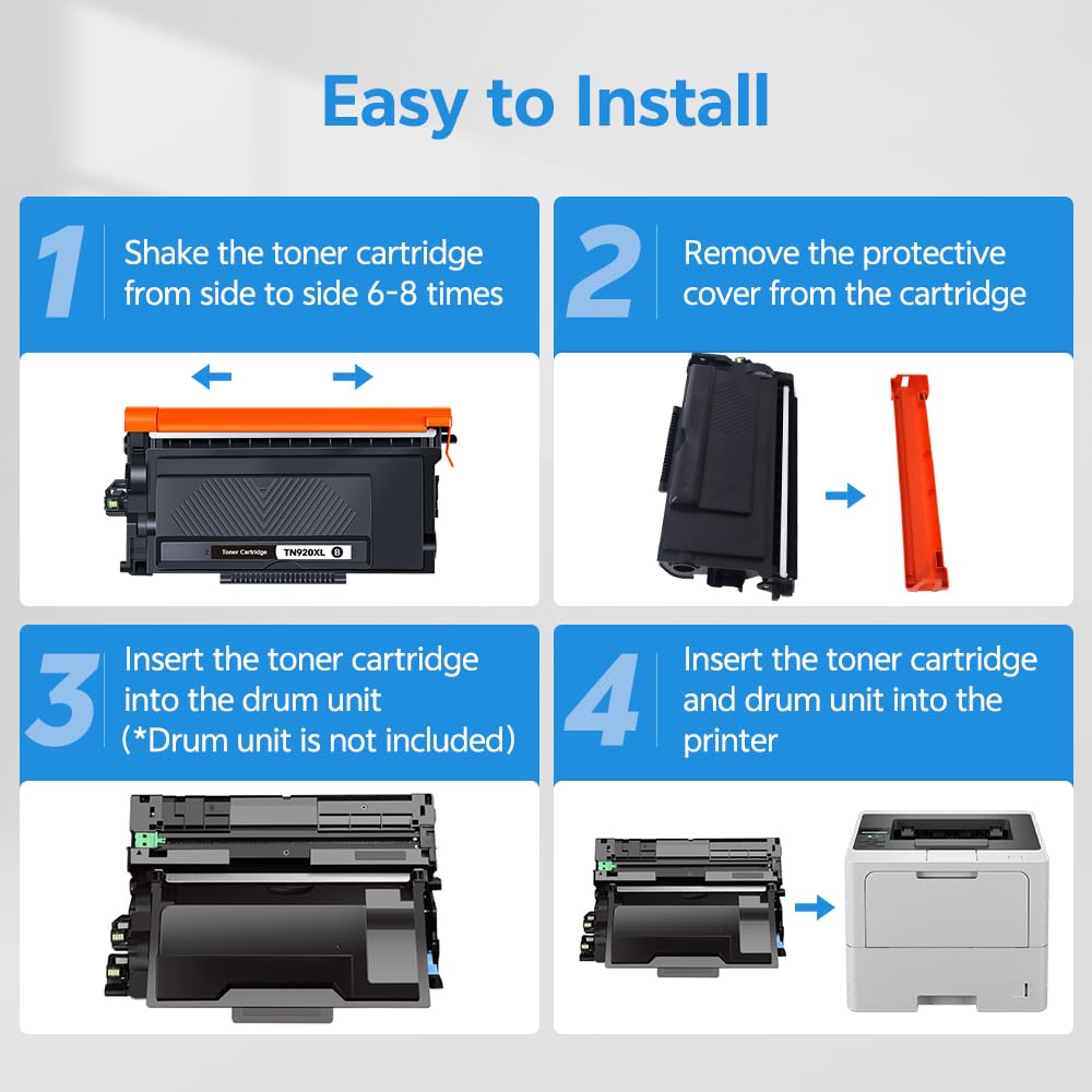 TN920XL Black Toner Cartridges 2 Pack Replacement for Brother TN920 TN-920XL Toner Cartridges Compatible with MFC-L5915DW MFC-L5710DW HL-L6210DW HL-L6310DW HL-L5210DW Printer