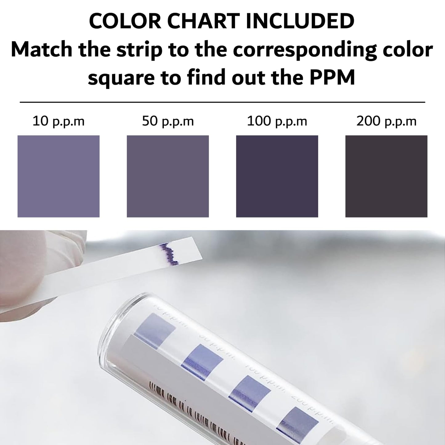 Chlorine Test Strips for Restaurants & Food Services, 4 x Vial of 100 Sanitizer Testing Kits, Precise Bleach Test Strips, 0-200 PPM Testing Kit for Sanitizing Solutions by FryOilSaver Co. FMP 142-1362