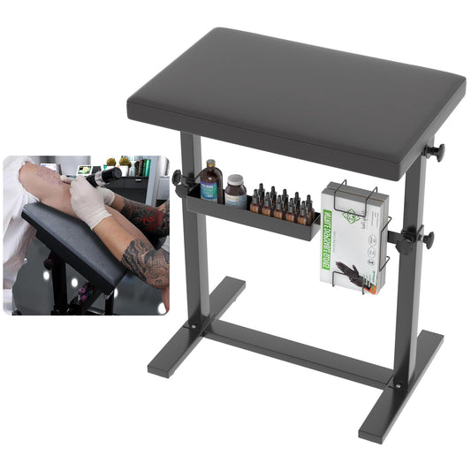 Barlezy Tattoo Armrest Stand, Height Adjustable 26"-38.5", Arm Leg Fixation, Black