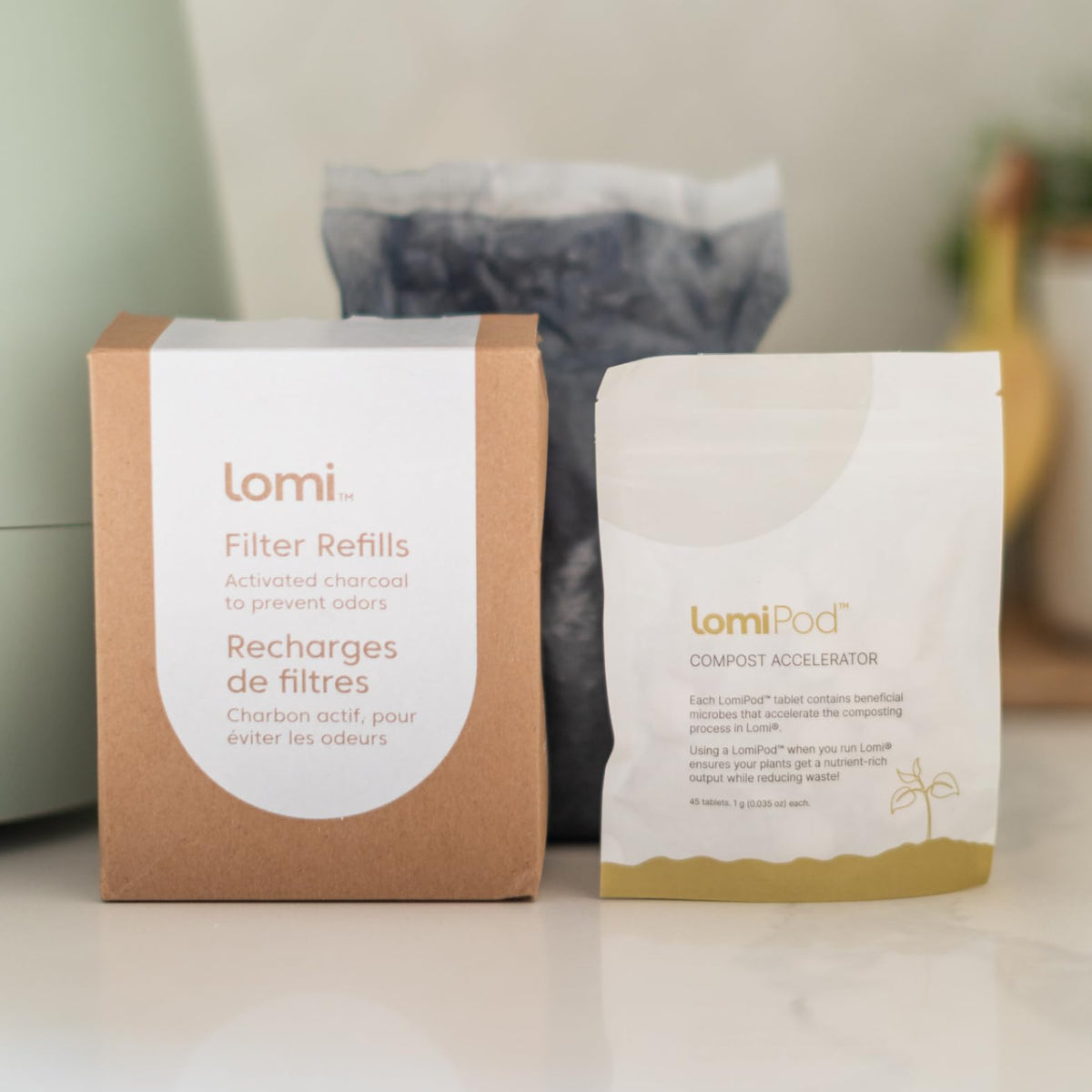 Lomi Pods & Filters Bundle | Lomi Pods Turn Your Food Scraps into Nutrient-Rich Plant Food. | Activated Charcoal Filter Refills Keep Your Kitchen Smelling Fresh and Odour-Free