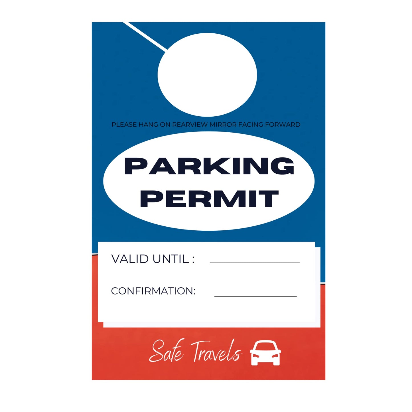 Hotel Guest Car Parking Permit Card Pass, Pack of 1000 pcs