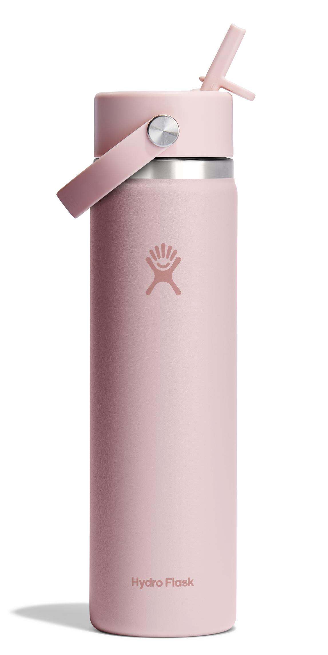 Hydro Flask 24 Oz Stainless Steel Wide Mouth Water Bottle with Leakproof Flex Straw Cap, Trillium