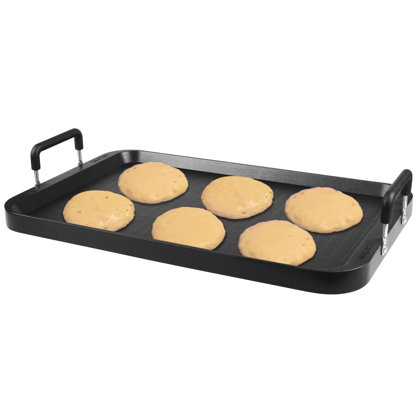 CukAid Stove Top Flat Griddle, 2 Burner Grill Pan for Glass Stove, Aluminum Pancake Griddle, Non-Stick for Gas Grill, Double Burner for Camping/Indoor