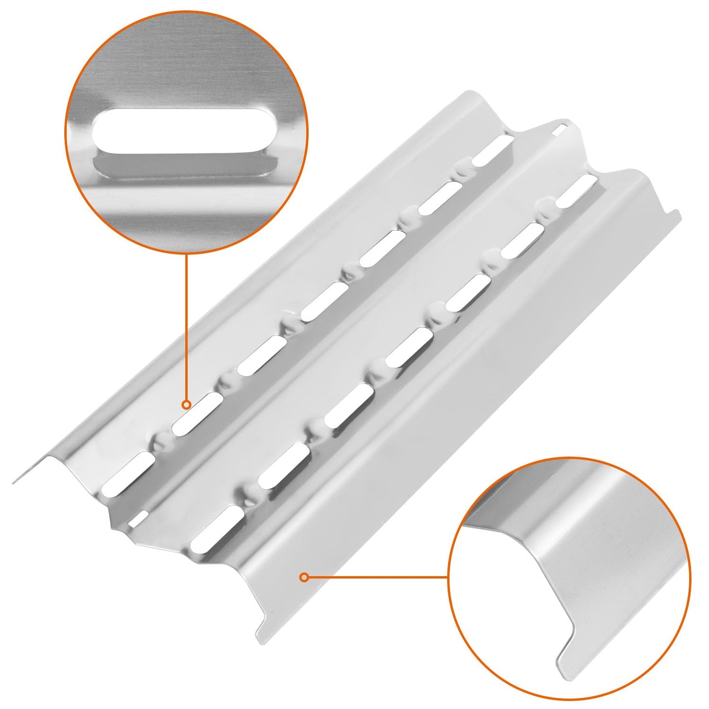 BBQ Future 13-3/4'' Flav-R-Wave Parts for Broil King Signet and Sovereign Models with Tube-in-Tube Burners, Stainless Steel BBQ Heat Plate Burner Cover, 3-Pack