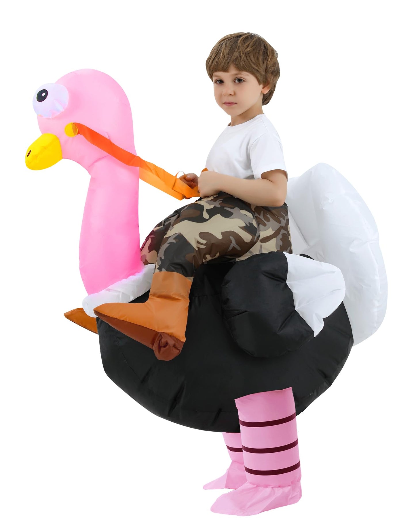 JOYBRO Inflatable Ostrich Costume Kids, Ride on Ostrich Suit, Blow up Costumes for Boys Girls Halloween, One Size 120-150cm