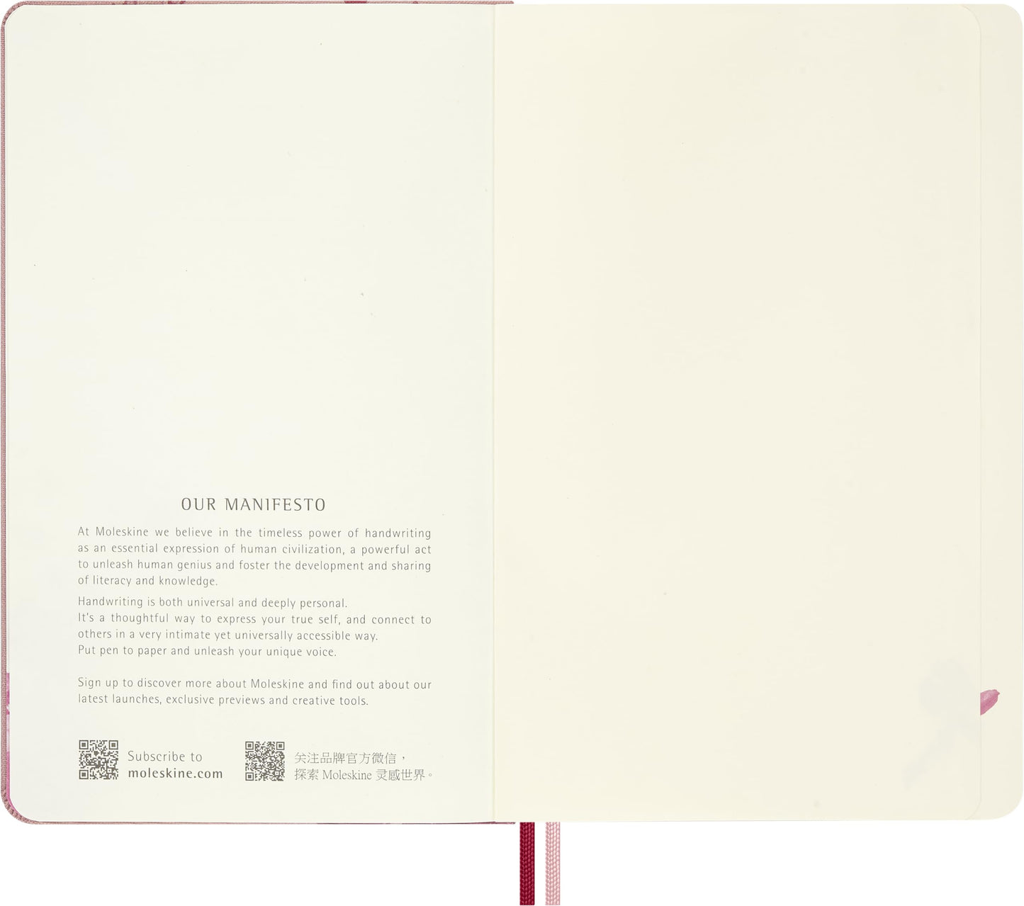 Moleskine Limited Edition Sakura 2026 Blossom Notebook, Hard Cover, Large (5" x 8.25") Plain/Blank, Pink with Gold Accents, 176 pages