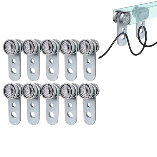 2 Wheel Unistrut Trolley Roller Assembly,Two Bearing Metal Rollers for 1-5/8" Wide & All 1-5/8" Taller Strut Channels or Garage Pulley Hoist Systems,Silent Trolley Wheels (10)