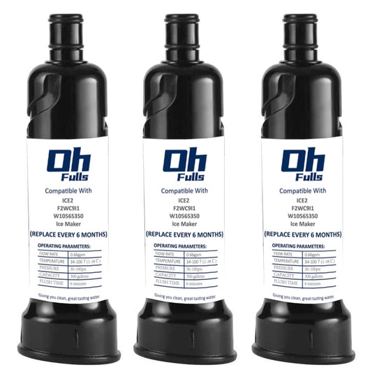 OHFULLS Ice2 F2WC9I1 Water Filter Compatible with Whirlpool W10565350, W10480323 Ice2 F2WC9I1 ice Filter for 50 Pound Ice Machines, 3 Pack