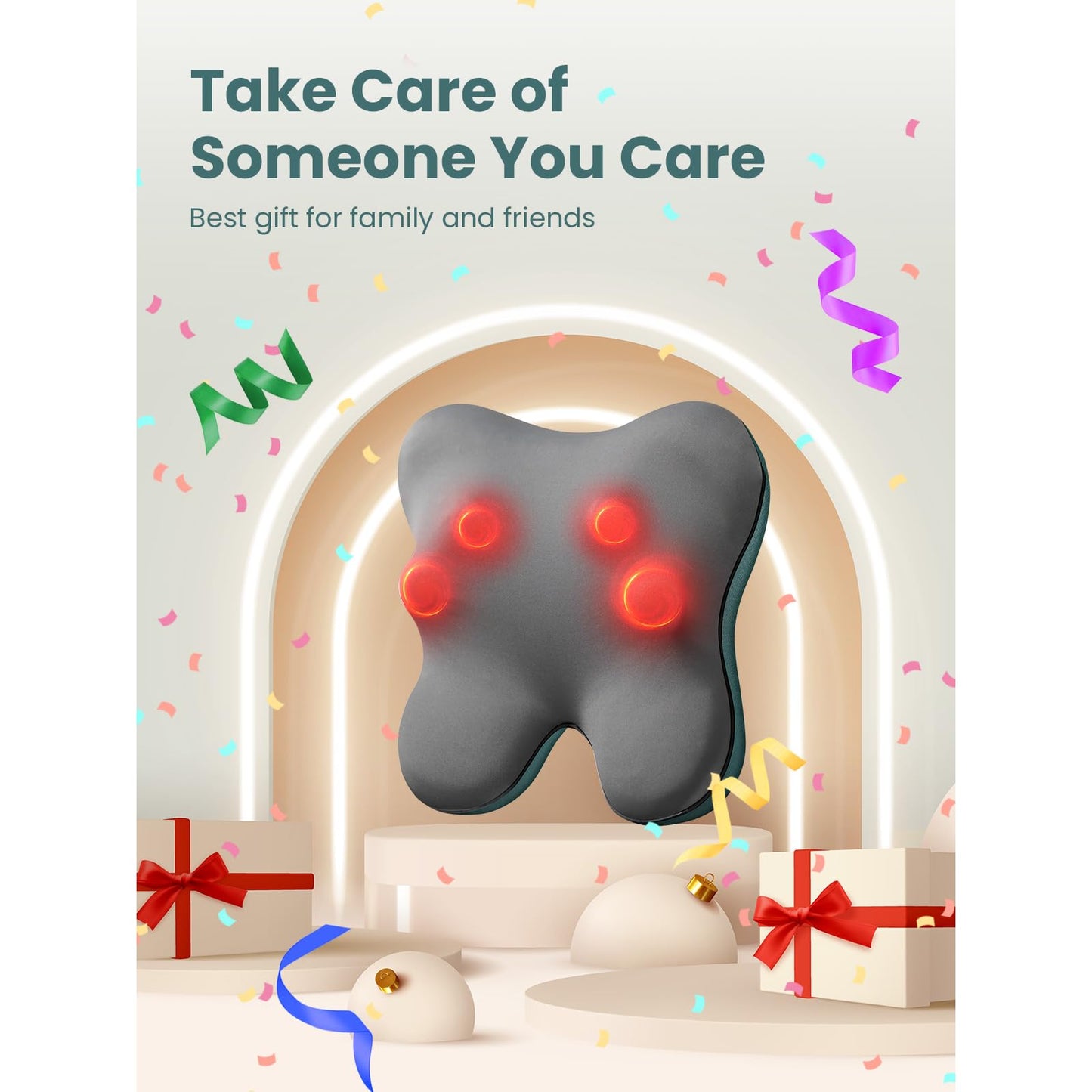 BOB AND BRAD Back Massager with Heat, EZBack Corded Neck Massager for Deep Tissue Relaxation, Shiatsu Back Shoulder and Neck Massage Pillow, Full Body Use, Ideal Gifts for Women Men