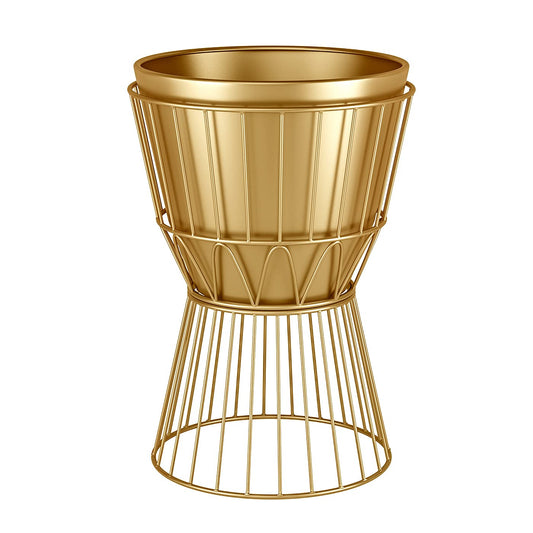 Metal Plant Stand with Pot 12" - Decorative Metal Plant Holder Stand Indoor, Gold Plant Stand Modern Flower Potted Rack for Corner Display, Living Room, Office, Modern Home Decor - 17.5" Tall