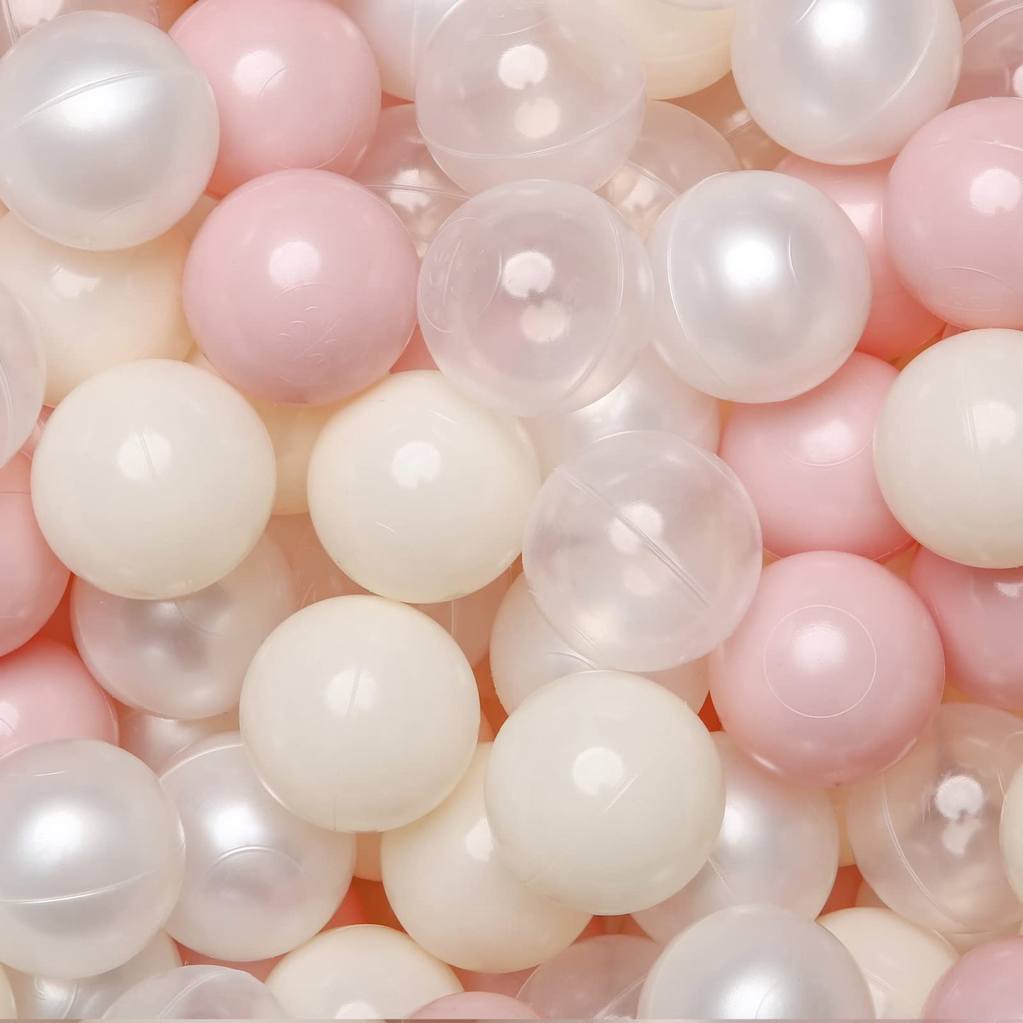 Ball Pit Balls for Toddlers 2.4 in, 100 Balls BPA Free Phthalate Free Non-Toxic Play Plastic Balls for Baby Kids Party Tent Party, Pink Pearl White