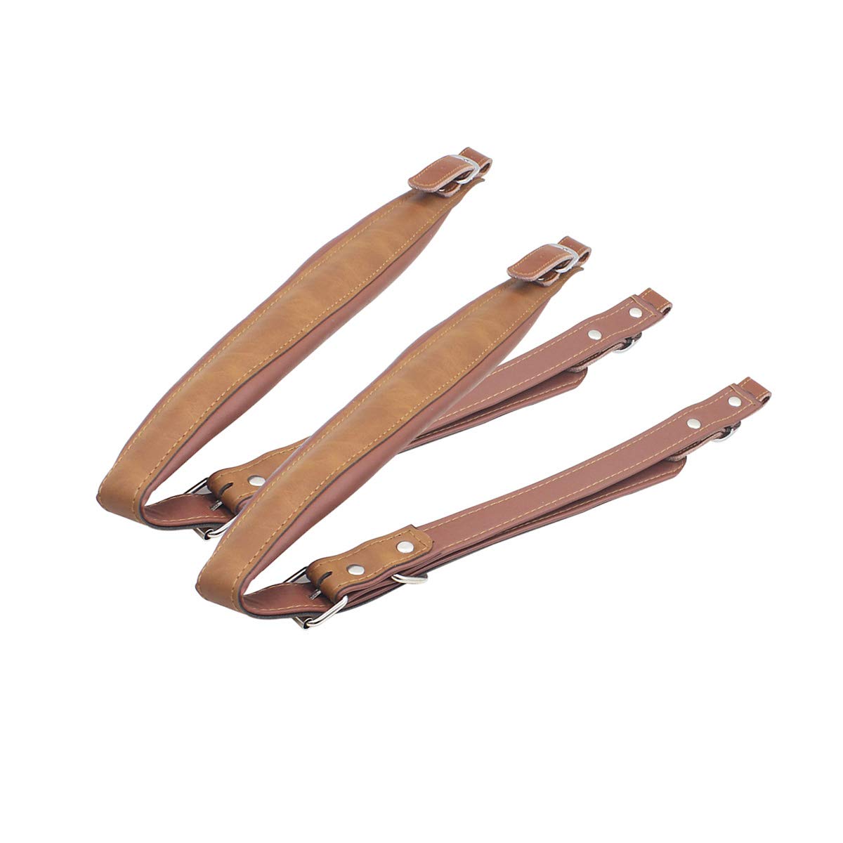 YUNNLEZT Accordion Straps,1Pair Soft PU Leather Accordion Shoulder Harness Strap with Adjustable Buckles for 16-120 Bass Accordions, Coffee, 32inch