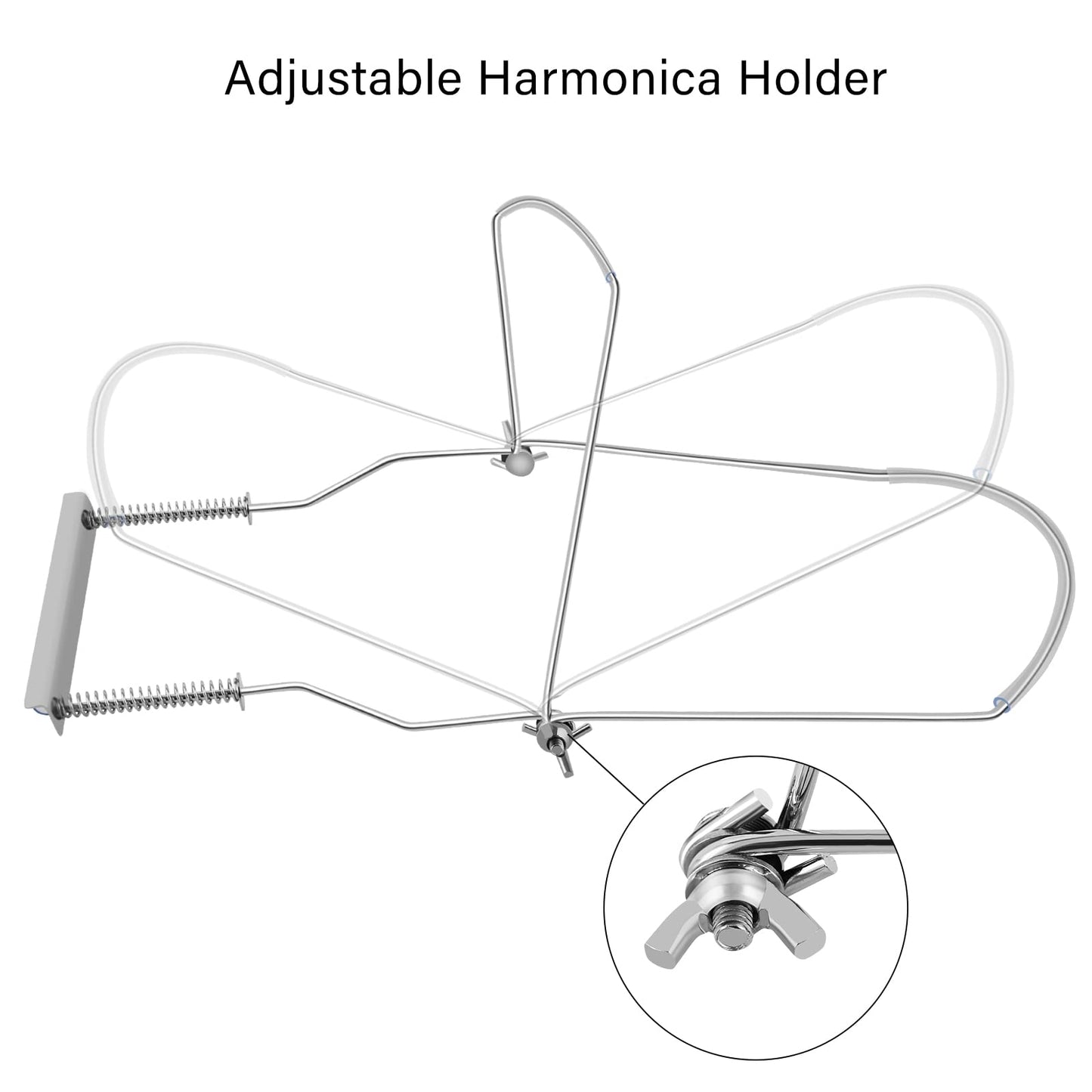EASTROCK Harmonica Holder,10 Hole Professional Harmonica Holder Neck,Anti-Scratch Adjustable Harmonica Neck Brace,Hands-Free During the Performance