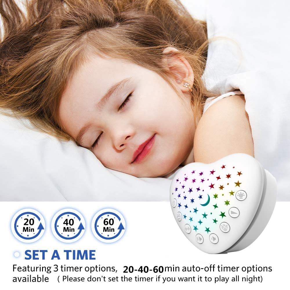 BEREST A13 White Noise Machine & Baby Sleep Soother with 15 Soothing Sounds & Projector Night Light Music Box, Cry Sensor, Rechargeable Lithium Battery, Portable for Newborns, Toddlers, Attaches to Crib