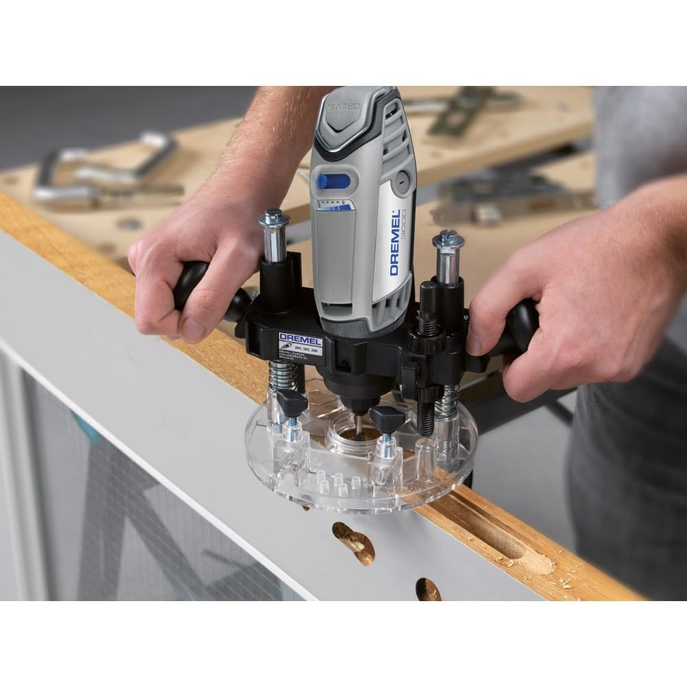 Dremel 335-01 Rotary Tool Plunge Router Attachment, Compact & Lightweight for Light-Duty Routing Projects, Perfect for Woodworking & Inlay Work
