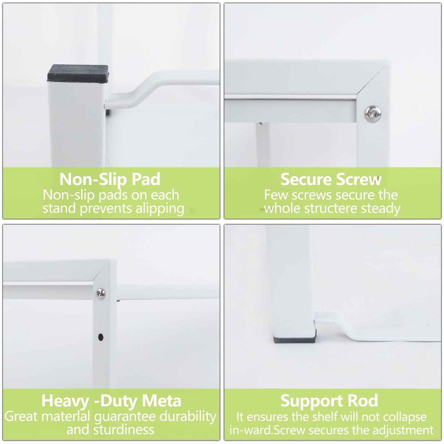Expandable Cabinet Shelf13.8-26"(L), Stackable Kitchen Counter Shelf Organizer, Kitchen Spice Rack Pantry Shelf, Djustable Cupboard Organizer Storage Rack for Kitchen Office (White,1 pack M)