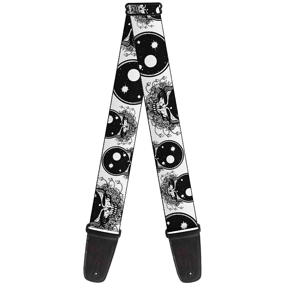 Grateful Dead Guitar Strap, Space Your Face White Black, 2 Inches Wide