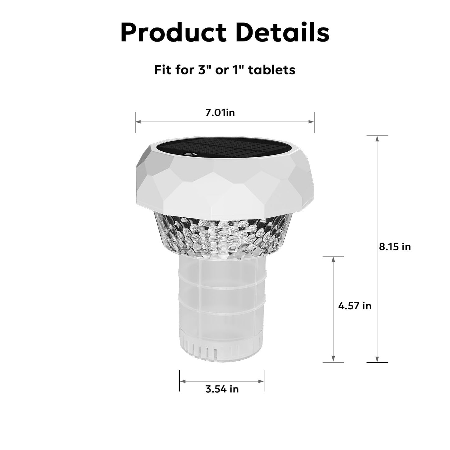 2 in 1 Floating Pool Lights, Solar Pool Lights with Remote Control, 7 Color Changing Pool Lamp Pool Accessories, Solar Powered Floating Hot Tub Lights for Night