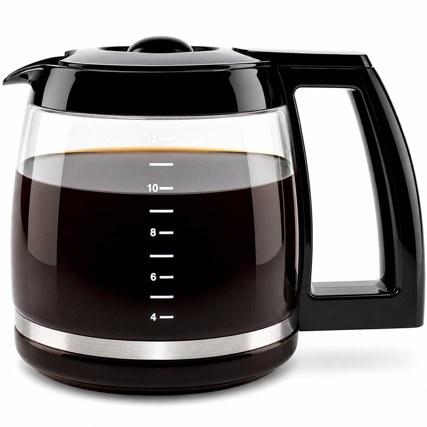 12-Cup Replacement Glass Carafe for Cuisinart Coffee Maker Models CHW-12, CHW-12P1, DCC-1100BK, DCC-1200, DCC-2650, DGB-550BK, DGB-550BK1 DGB-625BC, DGB-700BC, and SS-12 Part# DCC-1200PRC