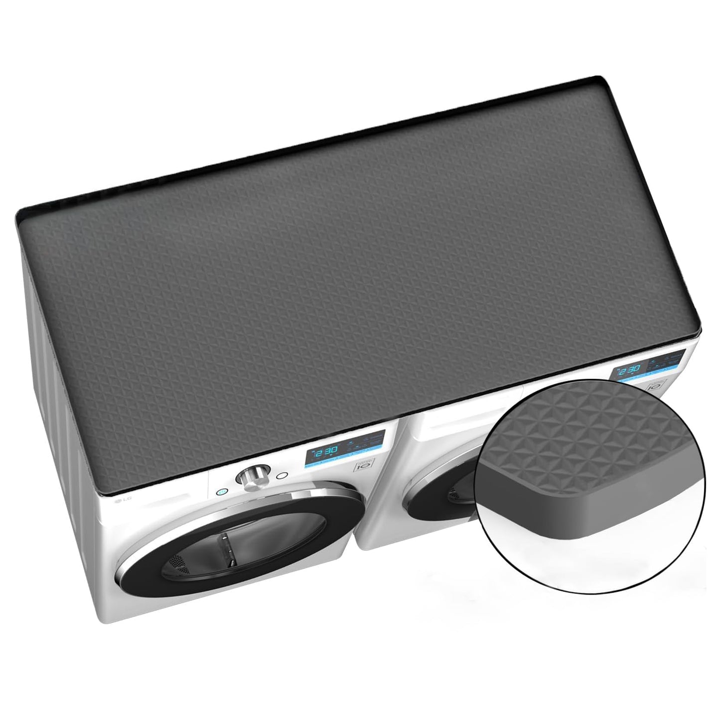 54" x 27.5" Washer and Dryer Covers for The Top, Large Non Slip Silicone Mat for Washing Machine and Dryer Top Protector, with Cleaning Sponge，Dust-Proof Washer Cover Pad Laundry Room Kitchen Home