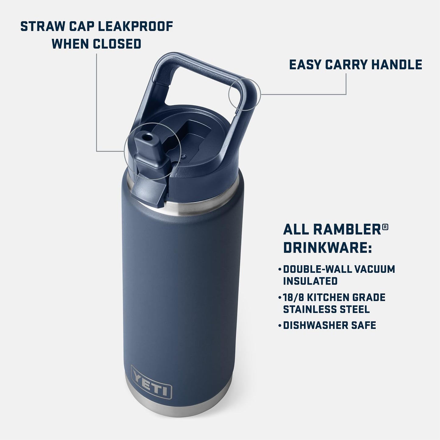 YETI Rambler 26 oz Bottle, Vacuum Insulated, Stainless Steel with Straw Cap, Tan Camo