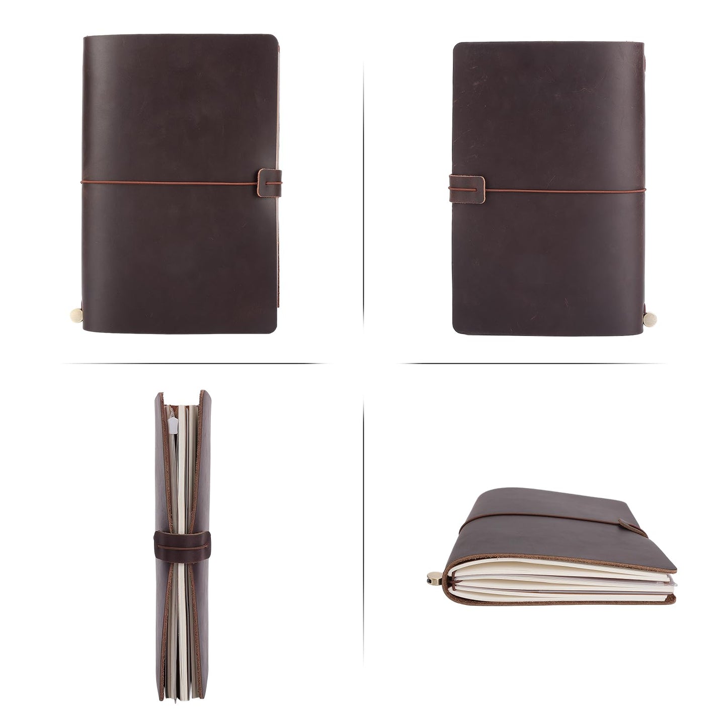 TIDING Genuine Leather Notebook Travel Journal for Men & Women, Refillable A5 Writing Journals Diary with Blank Pages for Writing, Drawing, and Sketching