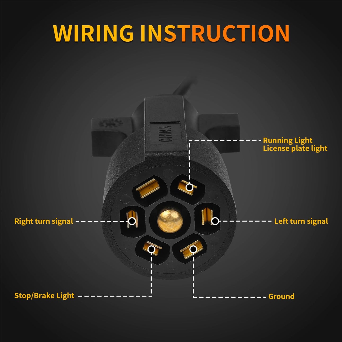 WUSHIXAN Magnetic Trailer Light Kit for Towing, 24ft Cable With 7-Pin Plug, IP68 Waterproof, DOT Certified