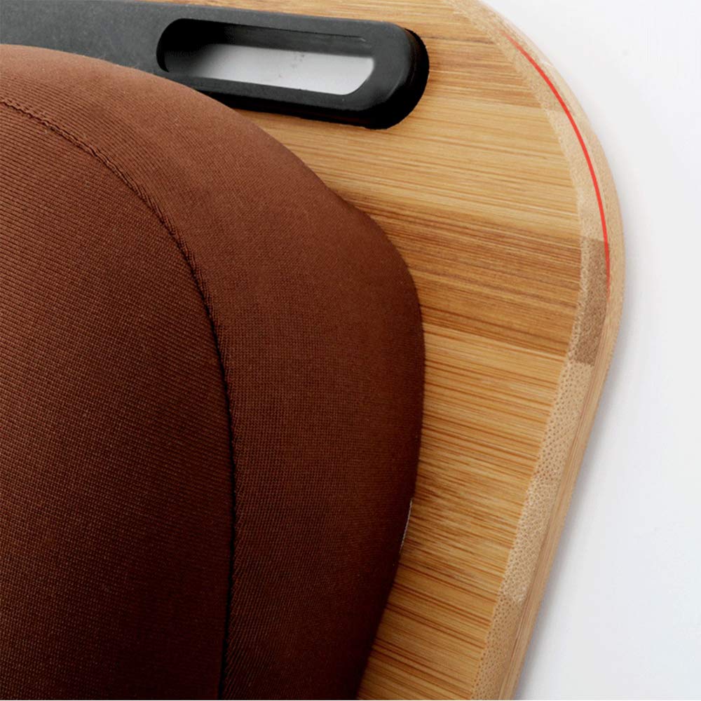 SKYZONAL Lap Desk, Laptop Lap Bamboo Desks with Anti-Slip Stopper Removable Pillow Cushion Cover, Right Left Mouse Pad and Wrist Pad, Tablet Phone Holder for Bed Sofa Couch Floor