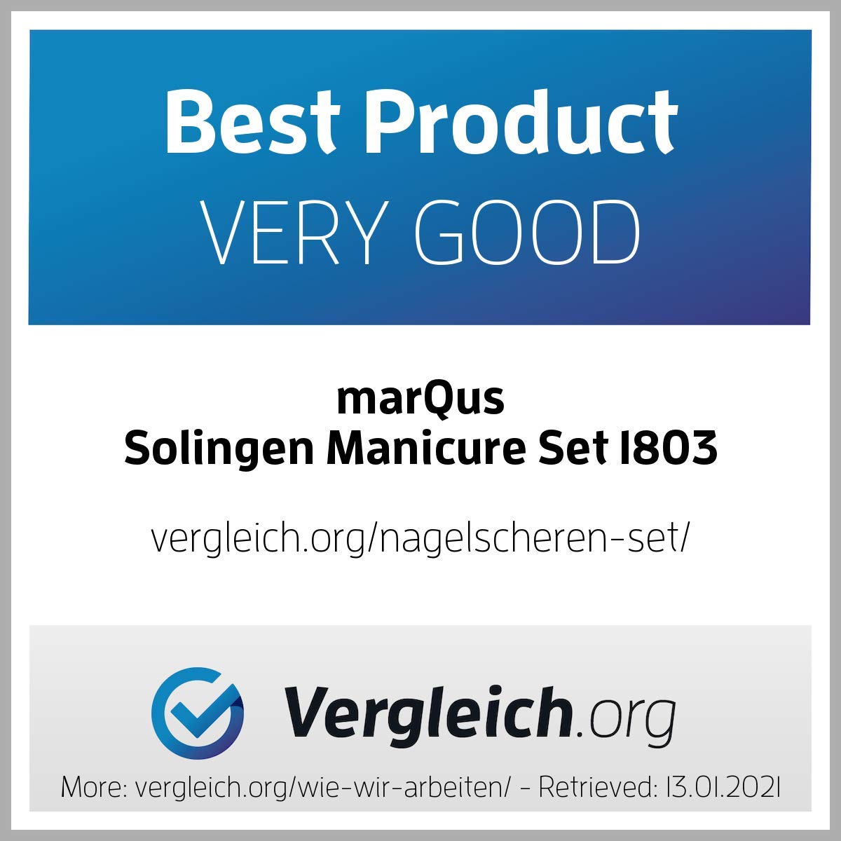 marQus Manicure Set Solingen Made in Germany - 7 piece stainless steel exclusive finger & toe nail clippers set in real leather case, made in Solingen Germany* (except for clippers)