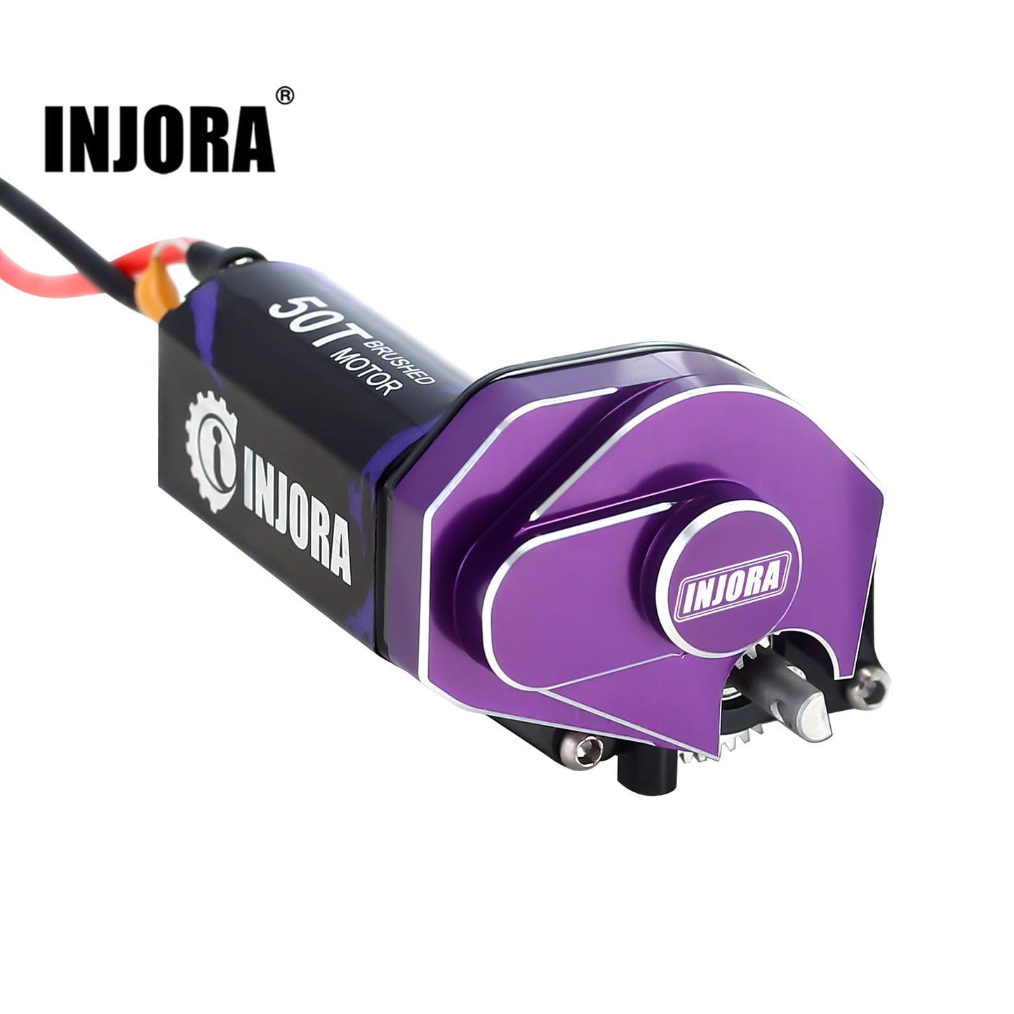 INJORA 050 50T Brushed Motor with Helical Gear Complete Transmission for SCX24 1/24 RC Crawler Upgrade