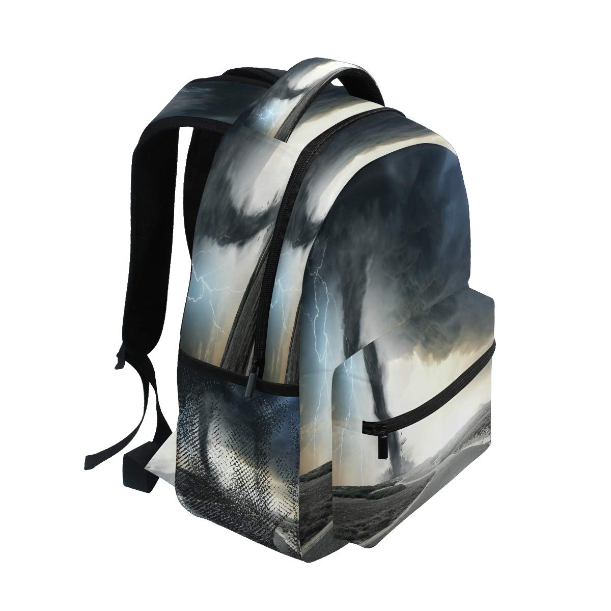 Blueangle Black Tornado Backpack Bookbags Laptop Backpack for Boys Girls Teens, College Backpack Water Resistant Travel Bookbag