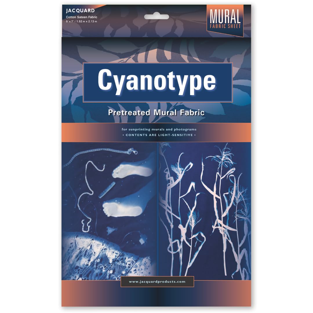 Jacquard Cyanotype Pretreat 60" x 84" Mural Fabric, Blue