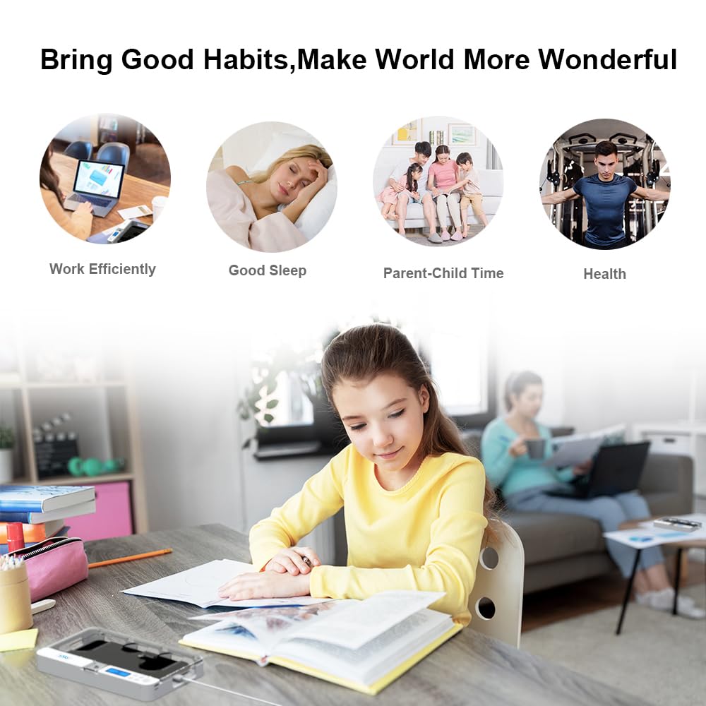 ySky Phone Lock Box with Timer for iPhone and Android Phones, Self-Control Timed Phone Locker to Help Kids,Students, Adults Focus Back,Prevent Excessive Games, Mobile Phone Addiction(Clear)