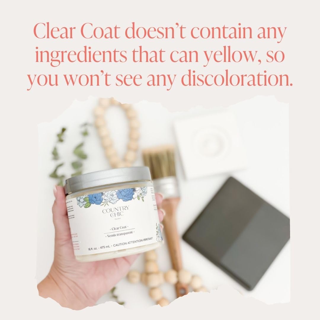 Clear Coat - Eco-Friendly Clear Satin Sheen Top Coat for Chalk Style Furniture Paint, Very Durable, Non Yellowing, Waterproof Sealant for High Traffic Furniture - Indoor/Outdoor - Quart (32 oz)