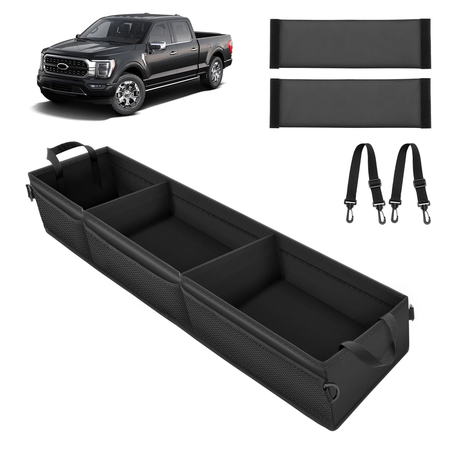 Cacartist Truck Under Seat Storage Custom Fit for Ford F150 SuperCrew Cab 2015-2025 & F250 F350 F450 F550 Crew Cab 2017-2025 Under Bench Storage Accessories Organizer Underseat Storage Bag