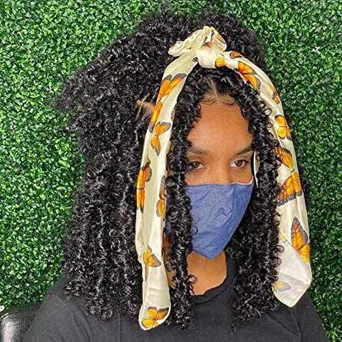 Xtrend 12 Inch 6 Packs Butterfly Locs Crochet Hair Black Messy Distressed Faux Locs Crochet Braids Pre Looped Soft Locs Hair for Black Women #1B