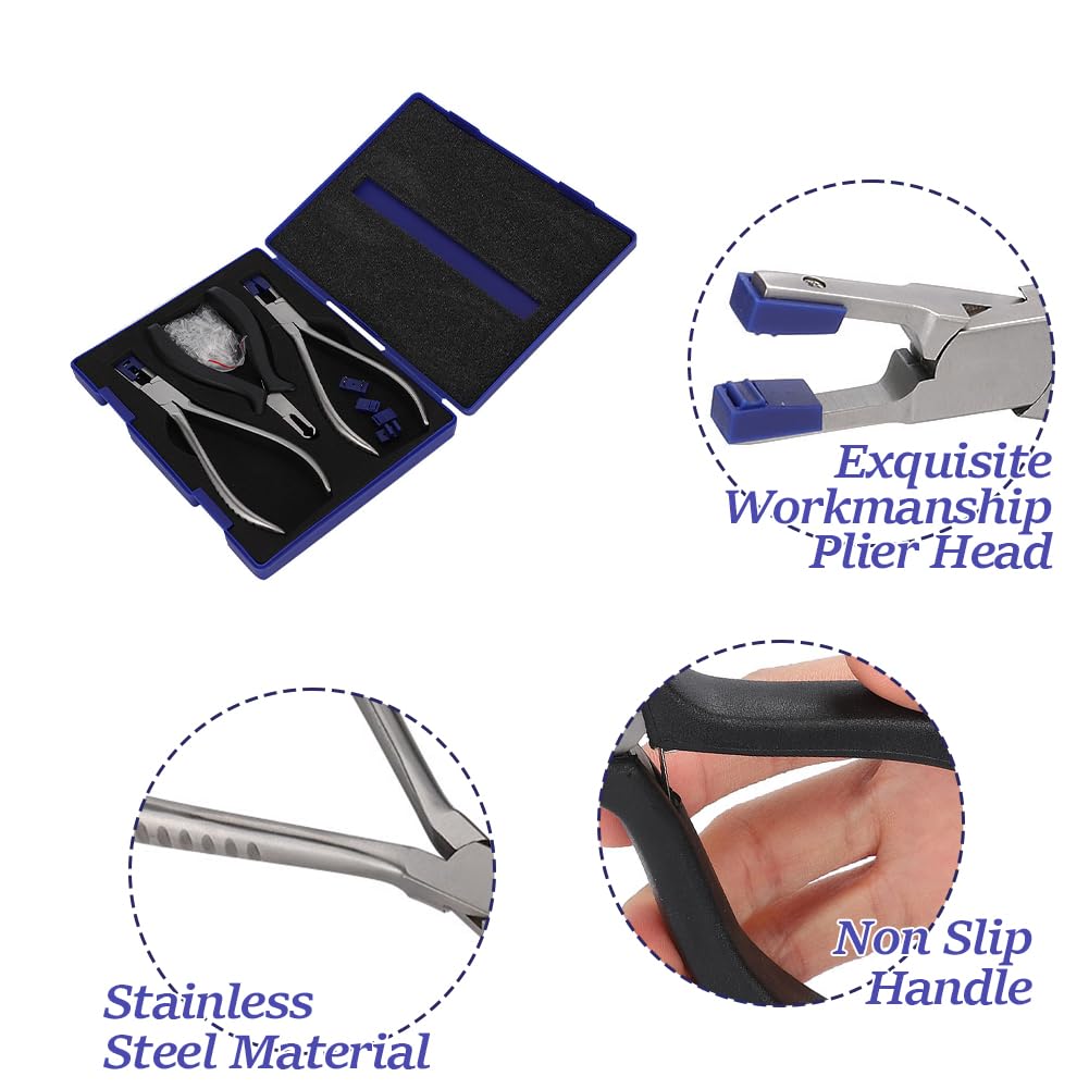 Tiiyee Rimless Eyeglasses Plier, Glasses Frames Optical Tools Kit Adjusting Repairing Tools Professional Repair Disassembly Silhouettes Plier with Storage Box for Optician Assemble Disassemble 3pcs
