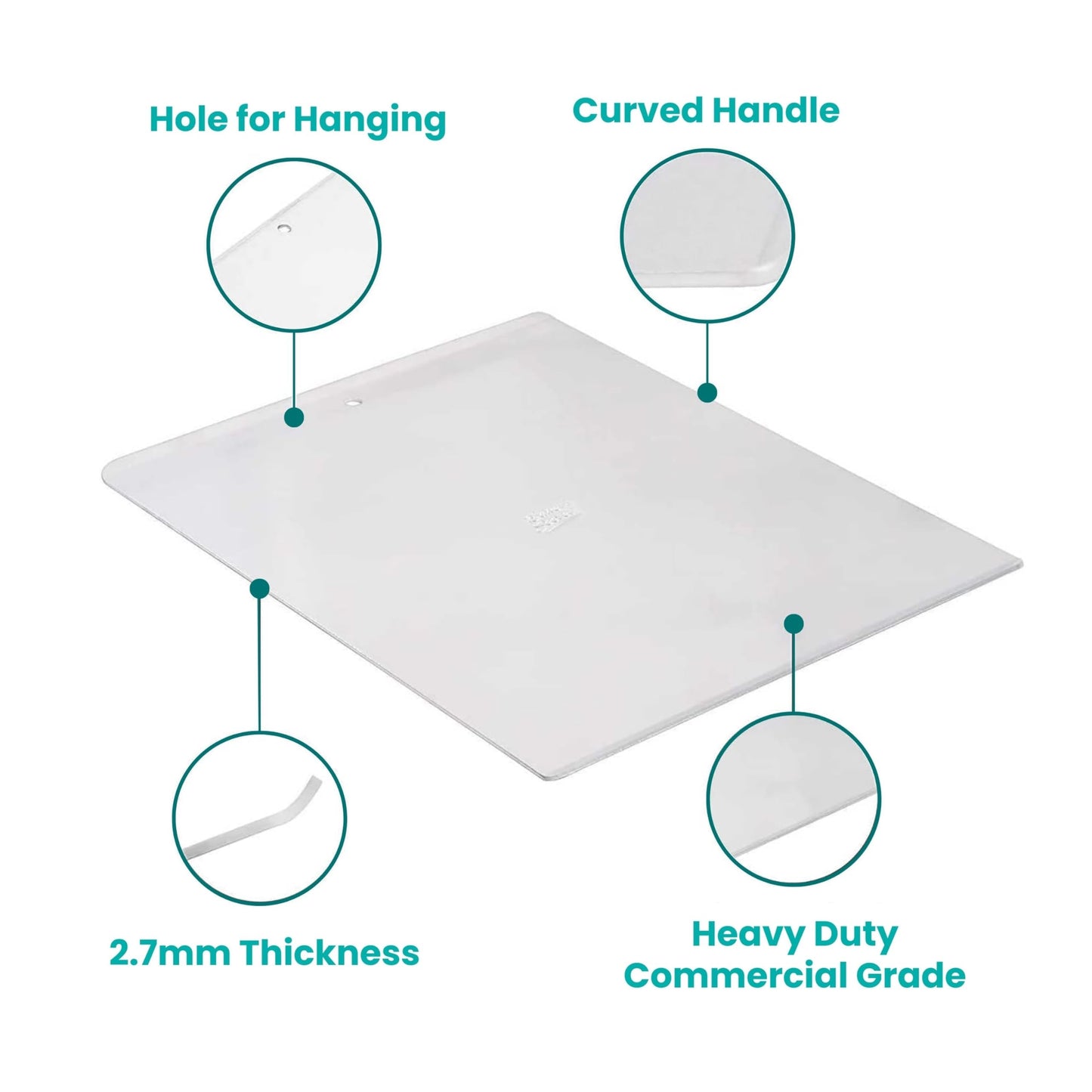 Baker's Secret 2pcs Large Flat Cookie Sheet 18" x 14" Aluminum Flat Baking Sheet, Extra Thick -2.7mm- 100% Recycled, Half Sheet with hanging hole - The Natural Aluminum Collection