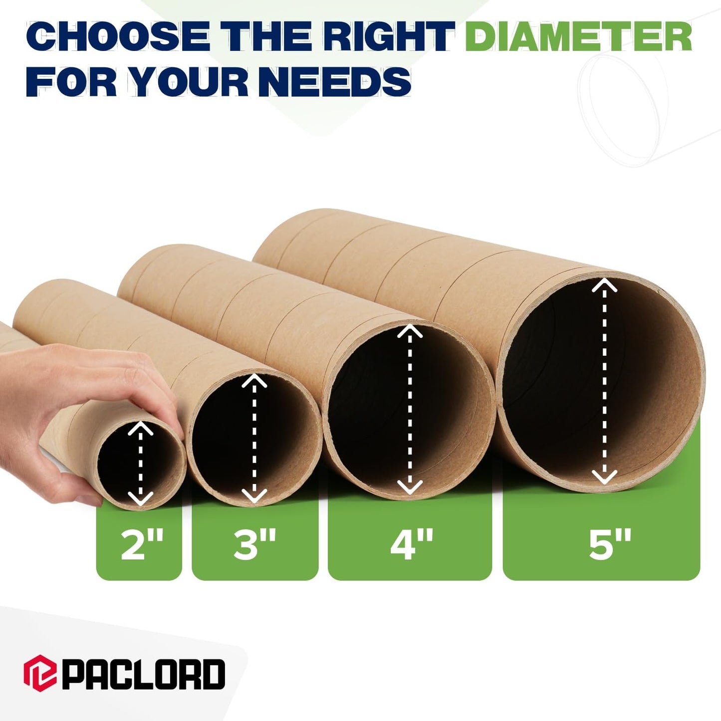 4x48 inches Reinforced Kraft Paper Tube, Pack of 1 Tube with 2 Lids, USPS Approved Poster Tube Safe, Cardboard Tube Made in USA for Shipping and Storage