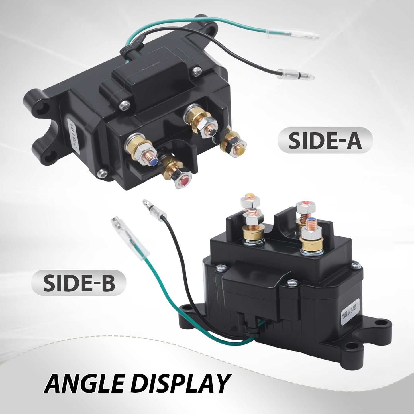 Vkinman 12V 250A ATV Winch Solenoid Relay Contactor with Winch Rocker Thumb Switch, Mounting Brackets, Protectors for ATV UTV Replaces 63070, 62135, 74900, 2875714