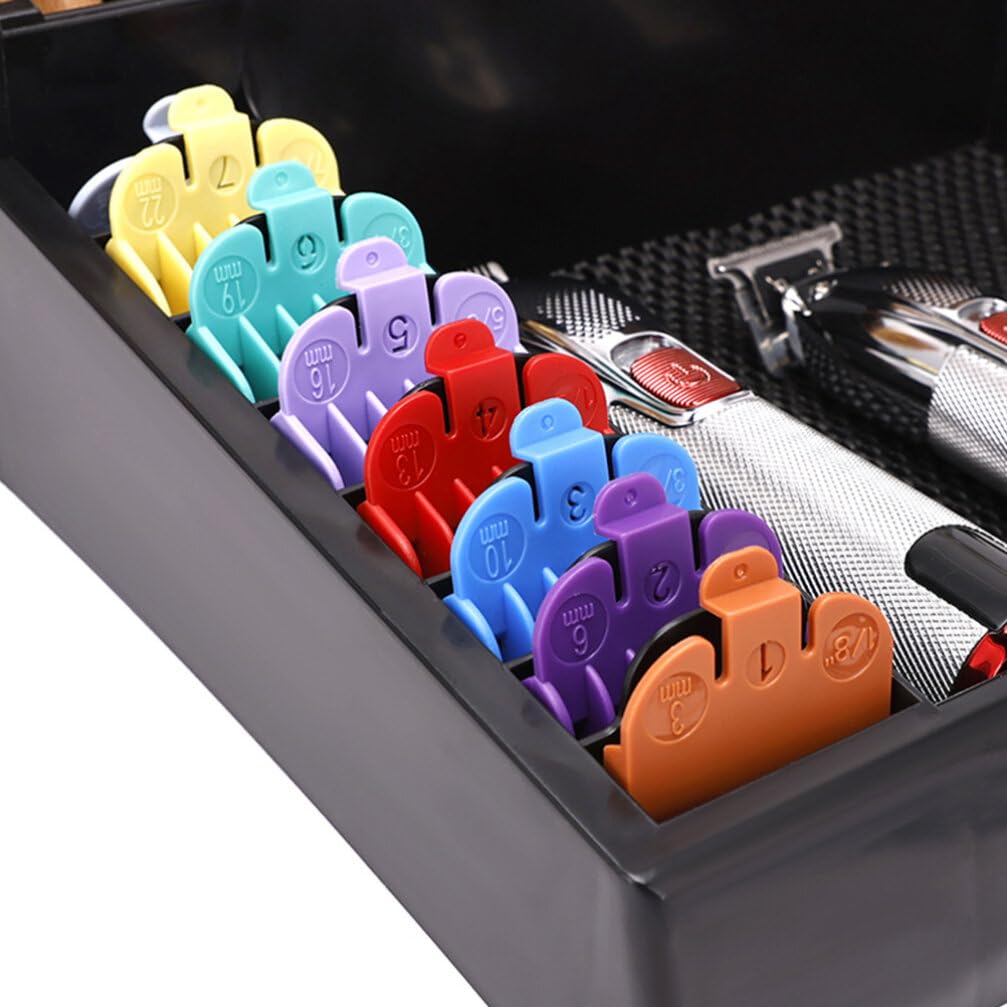 Alipis Barber Clipper Tray, Barber Station Organizer with 3 Notches, Hair Trimmer Holder Case Hair Scissors Storage Box