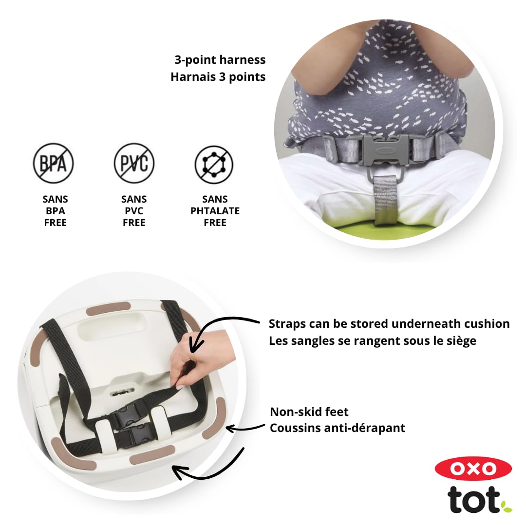 Oxo Tot Perch Booster Seat with Straps, Gray