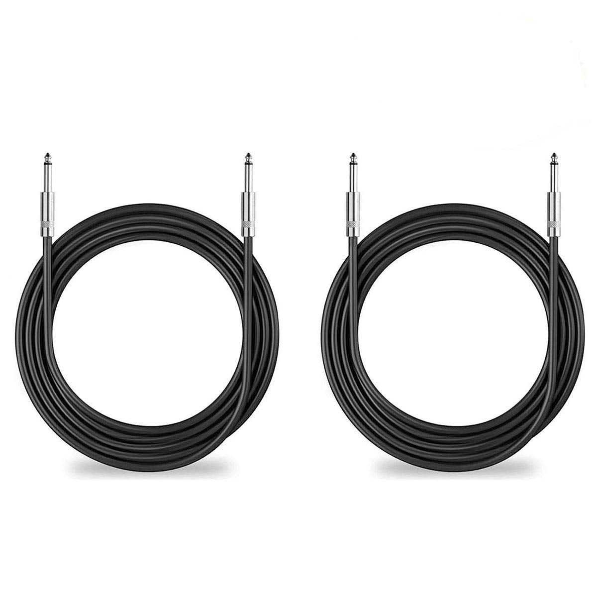 Yuyaokk 2Pack 25 ft 1/4" to 1/4" Speaker Cables, True 12AWG Patch Cords, 1/4 Male Inch DJ/PA Audio Speaker Cable 12 Gauge Wire.