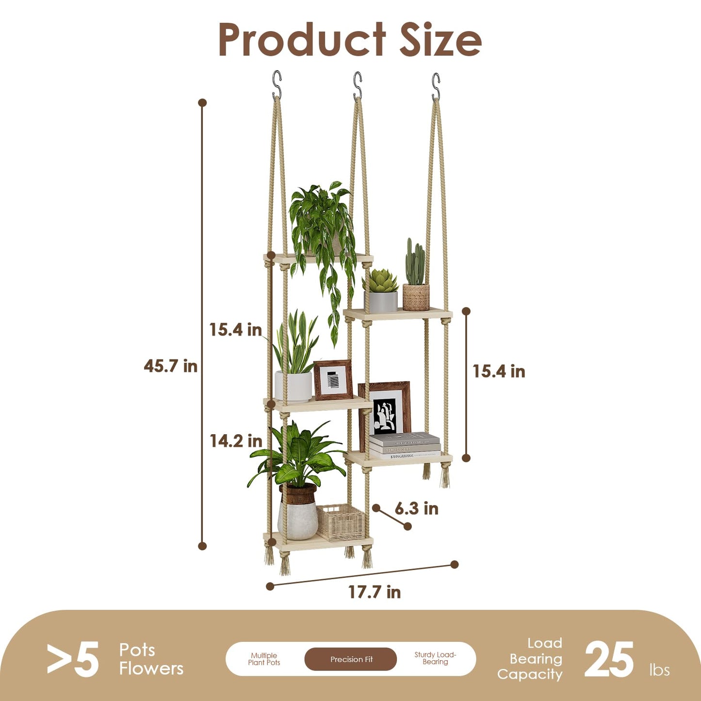 Bamworld Window Plant Shelves Hanging Shelves Window Plant Hanger Indoor Wood Plant Wall Shelf Window Sill Plant Shelf Indoor Hanging Plant Stand Living Room Decor Garden Boho Decor