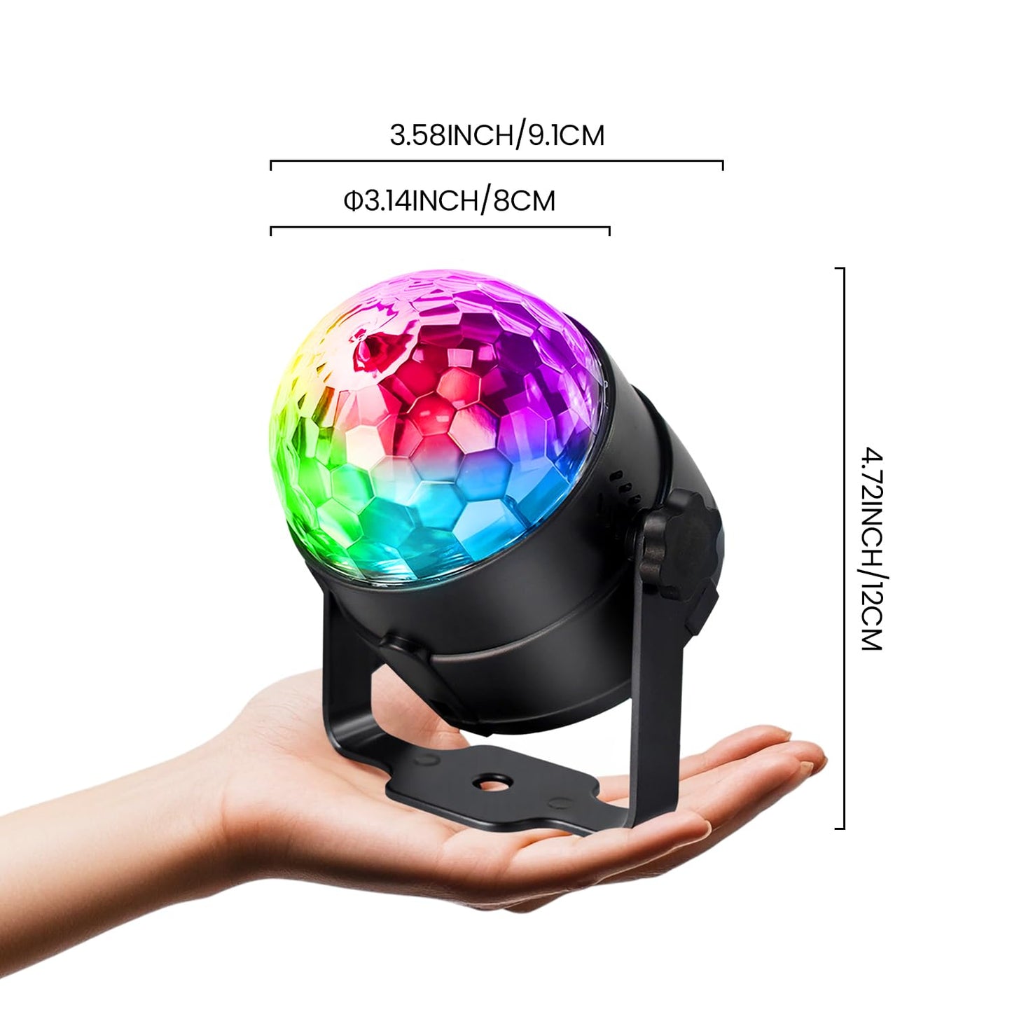 NEQUARE Disco Ball Party Lights-7 Colors DJ Disco Lights Led Strobe Lights Sound Activated with Remote Control for Karaoke, Festival Celebration Birthday Xmas Wedding Bar Club[3-Pack]