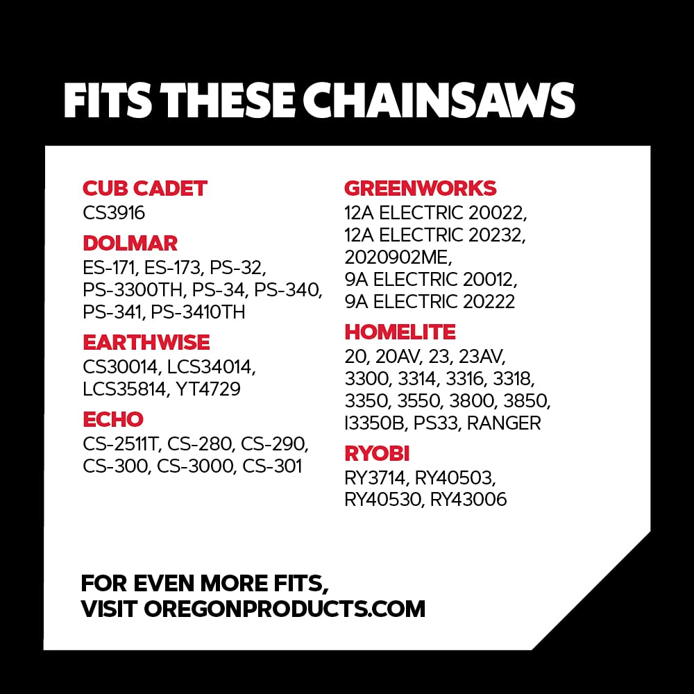 Oregon S52 AdvanceCut Chainsaw Chain 3-Pack for 14-Inch Bar -52 Drive Links – Low-Kickback Chain fits Echo, Craftsman, Poulan and More
