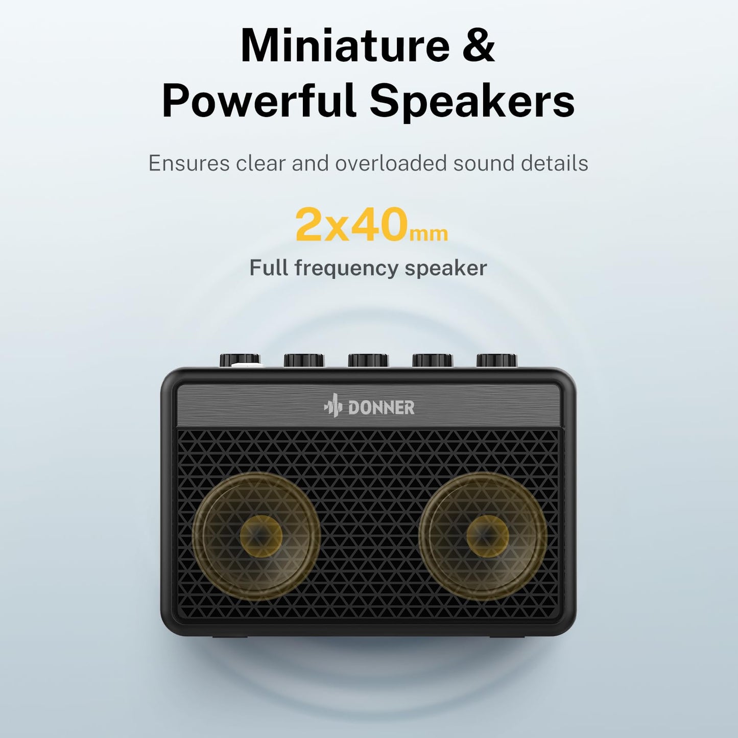 Donner 5W Electric Guitar Amp Mini Guitar Amplifier For Desktop Practice with a retro British tone DA-10